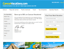 Tablet Screenshot of cancunvacations.com
